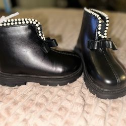 Black Girls Boots Size 11 Kids