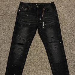 Black Purple Jeans 32