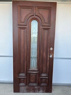 Oak entry door with glass