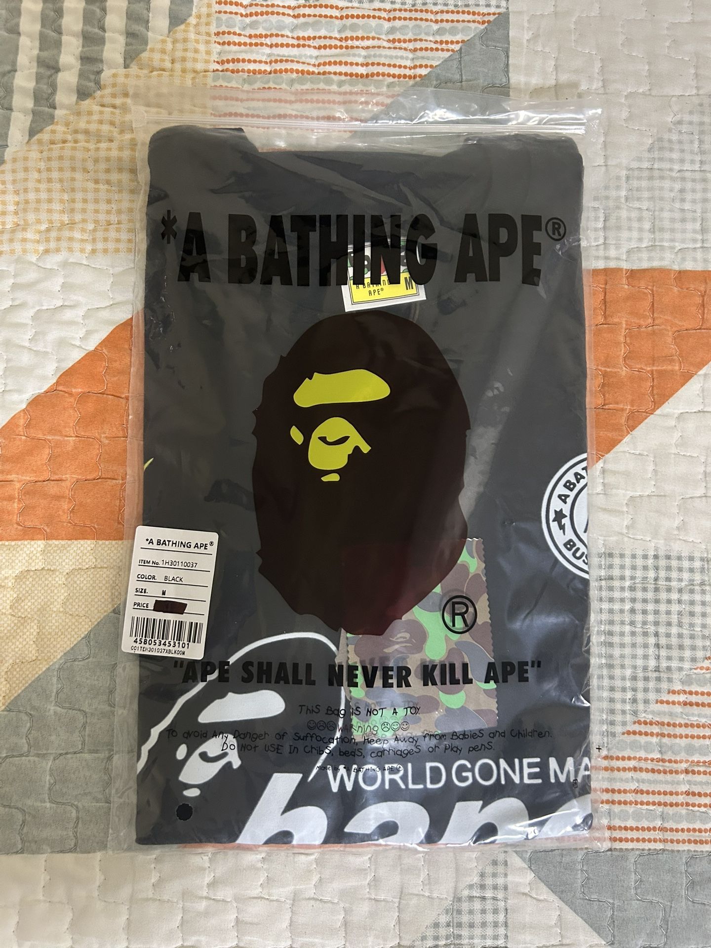 Brand New white BAPE Soccer #1 Tee Size medium (offer Not Free)