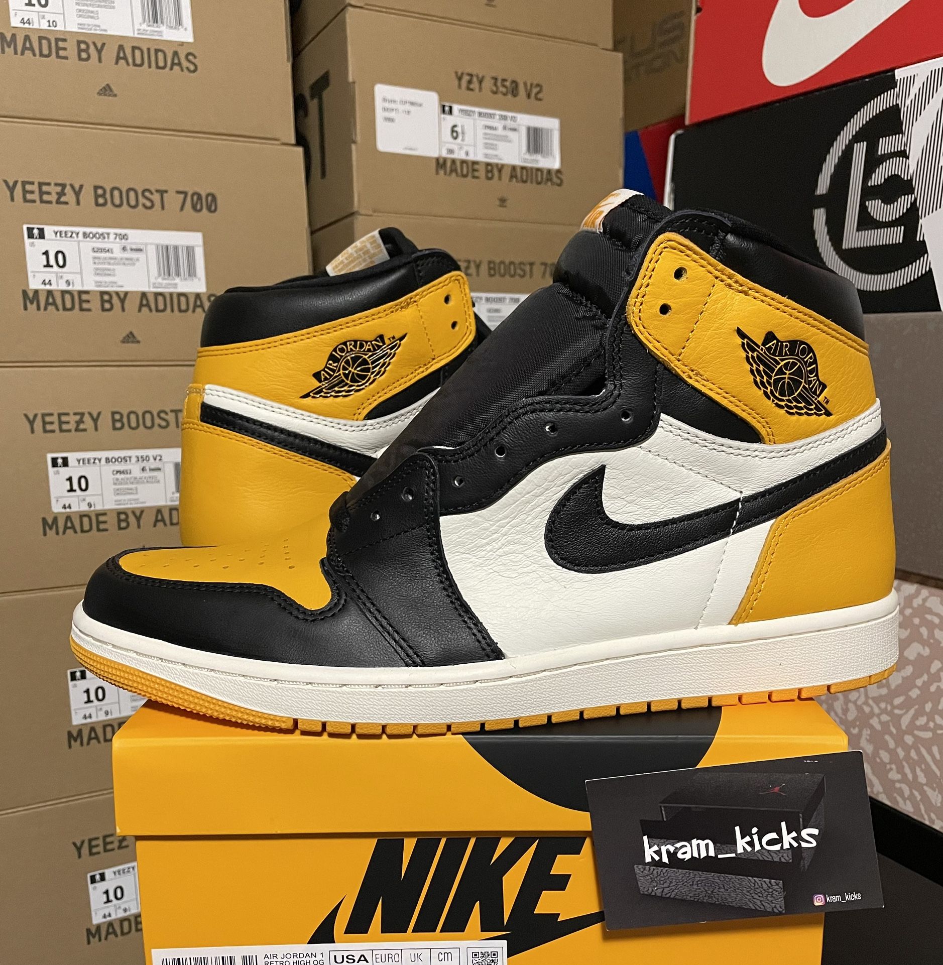 New* Nike Air JORDAN 1 Retro High OG "Taxi" Black White Yellow Toe MENS 12.5 US - DS OG All
