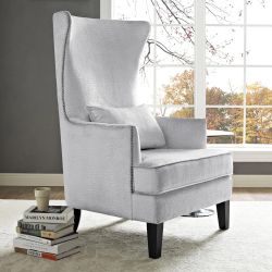 TOV Furniture Velvet Silver crocodile Accent Chair