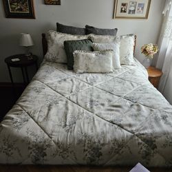 Full Size Bed, Frame, Mattress,  Headboard, and Comforter Set