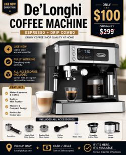 De’Longhi Coffee Machine (Espresso + Drip Combo)