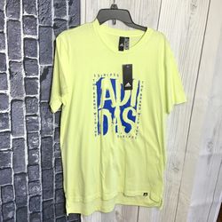 New With Tags Adidas Greenish Yellow TShirt Men Large