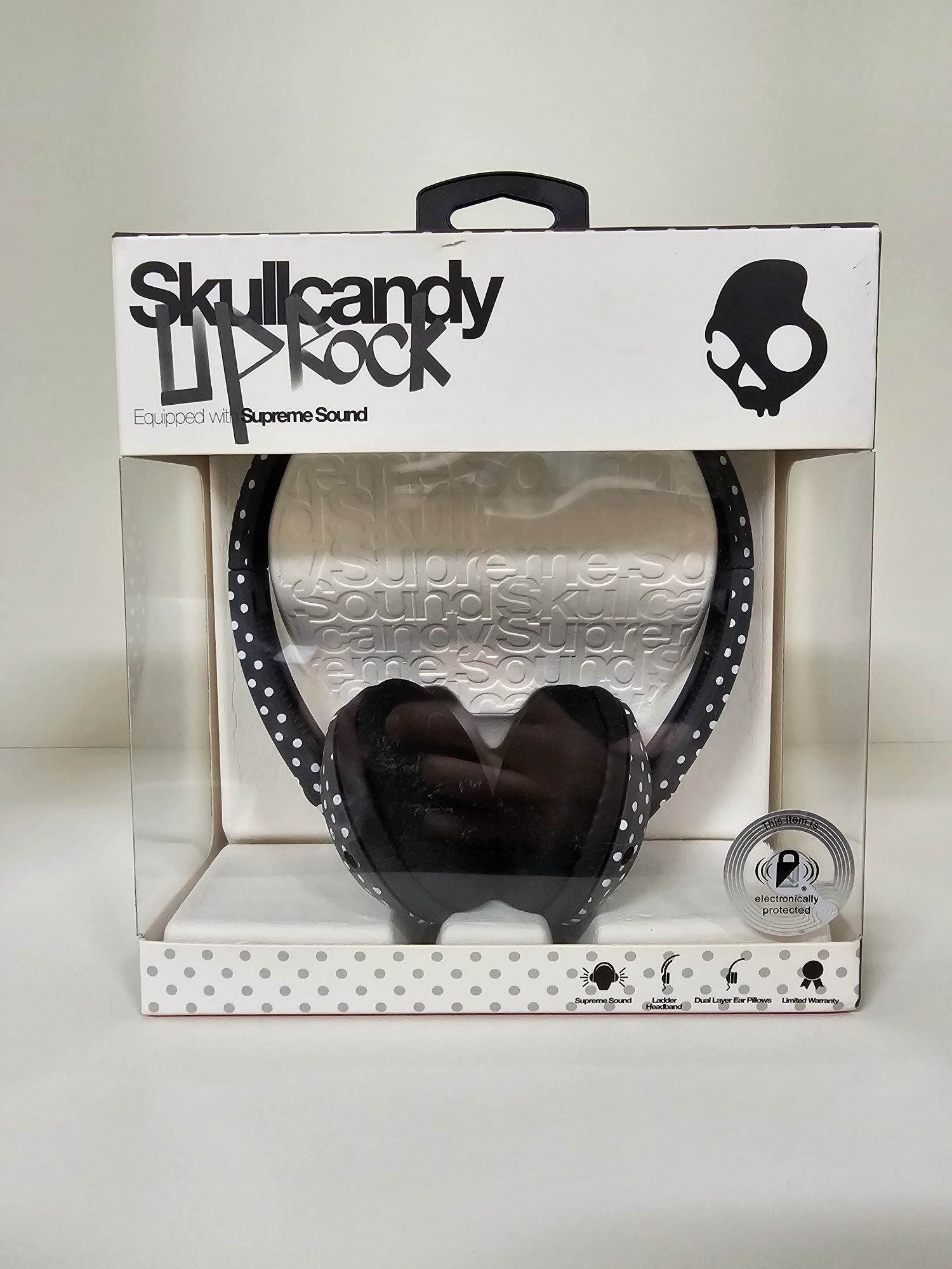 Brand New - Skullcandy Supreme Sound Uprock Mic Headphone in Grey/White Dots