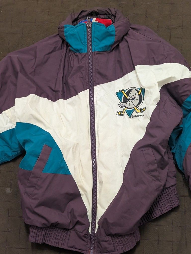 Vintage Anaheim Mighty Ducks 90s Pro Player Puffer Jacket XLarge XL Men Hockey