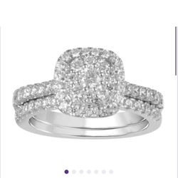 BRIDAL SET IN 10KT WHITE GOLD SIZE 5.75
