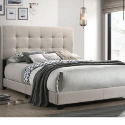 $289 Brand New Full Size Tuffed Beige Bed Frames With New Mattress Set/Fast Delivery