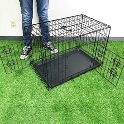 (New) $40 Folding 30” Small Dog Cage Crate Kennel w/ Slide out tray 30x18x20 inches