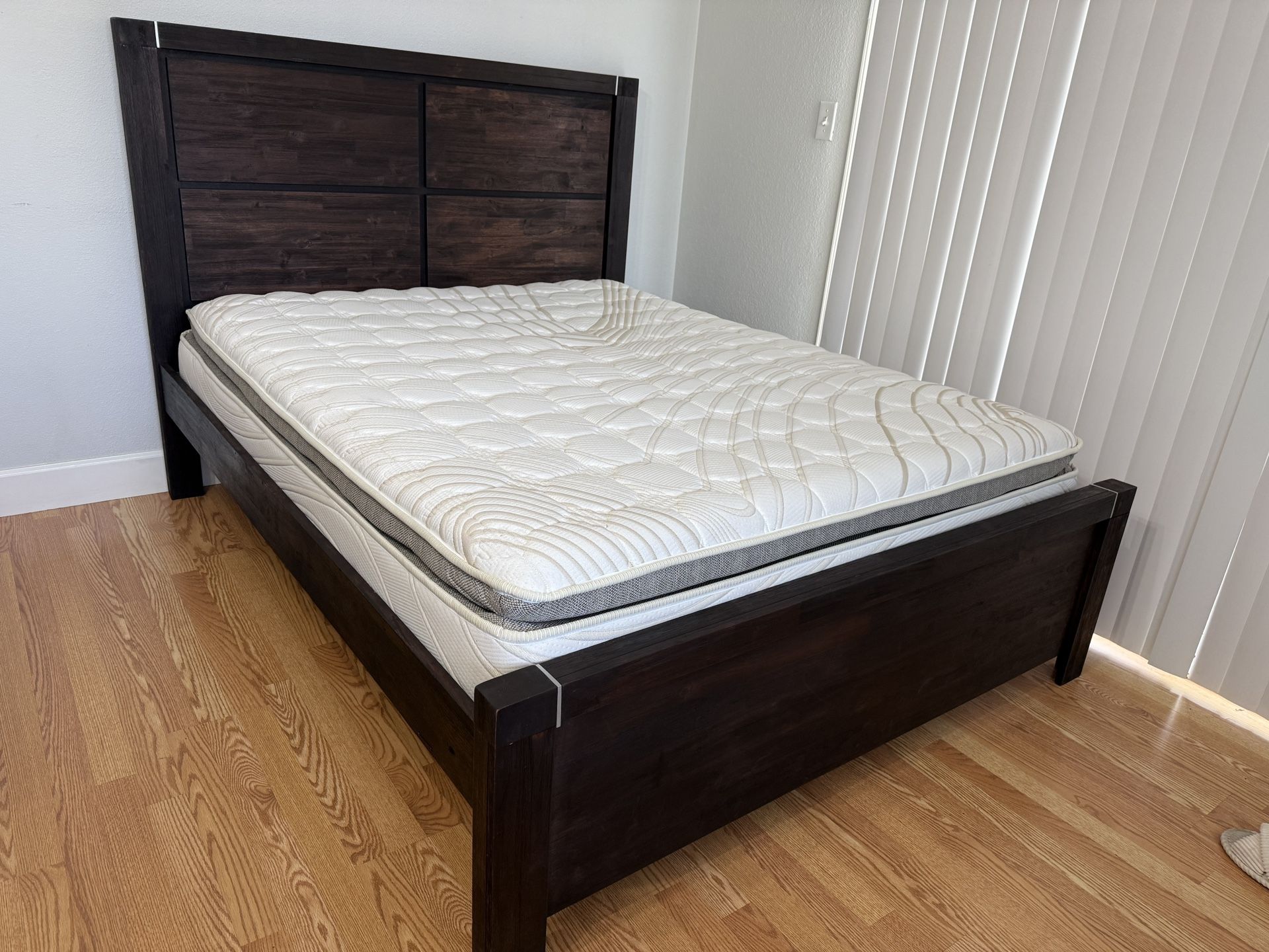 Queen Size Bed Frame and Mattress