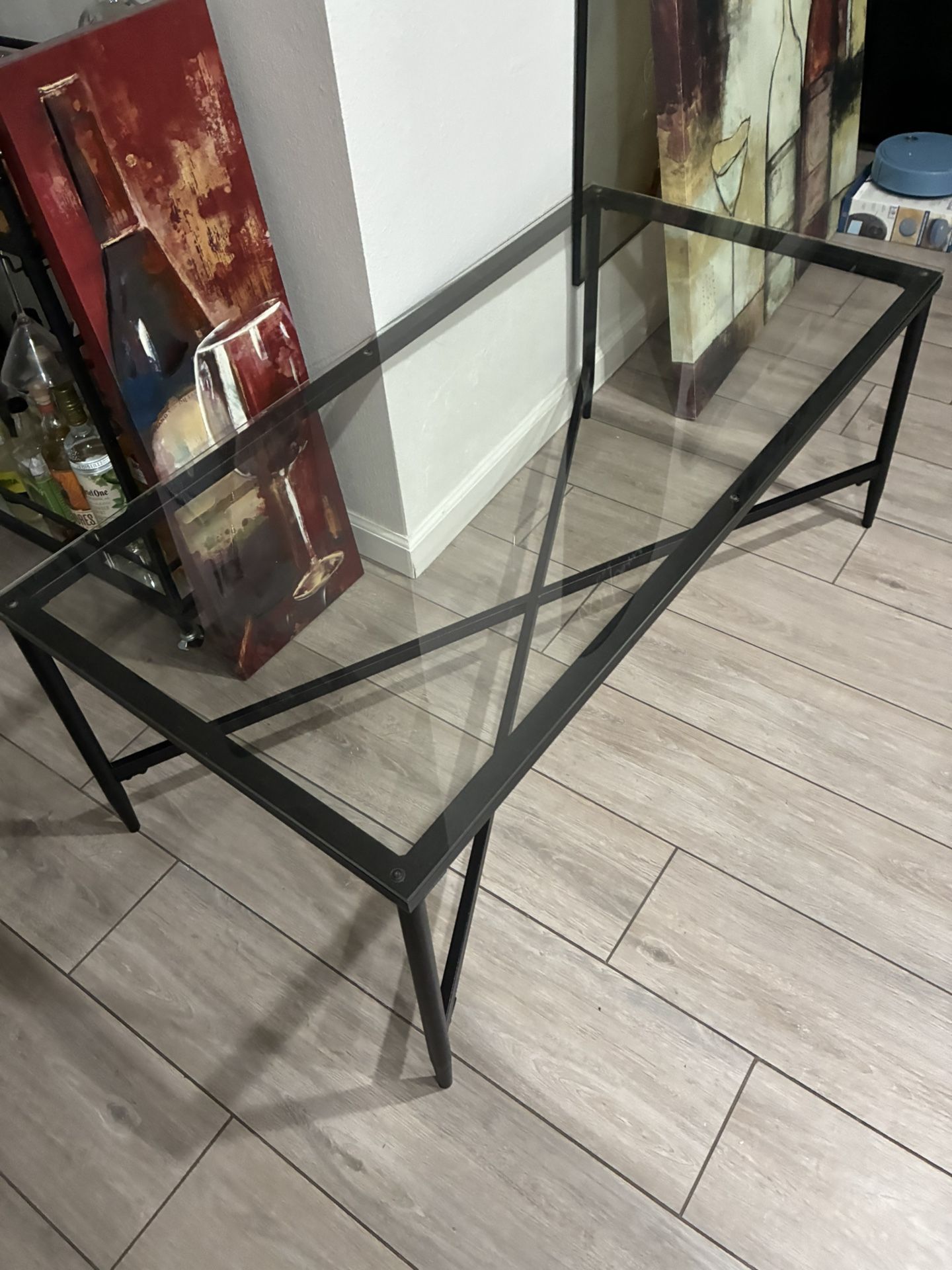 Glass Coffe table And 2 Glass side Tables