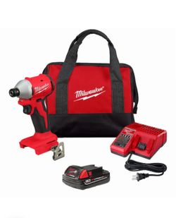 Milwaukee M18 18-Volt Lithium-lon Compact Brushless Cordless 1/4 in. Impact Driver COMBO