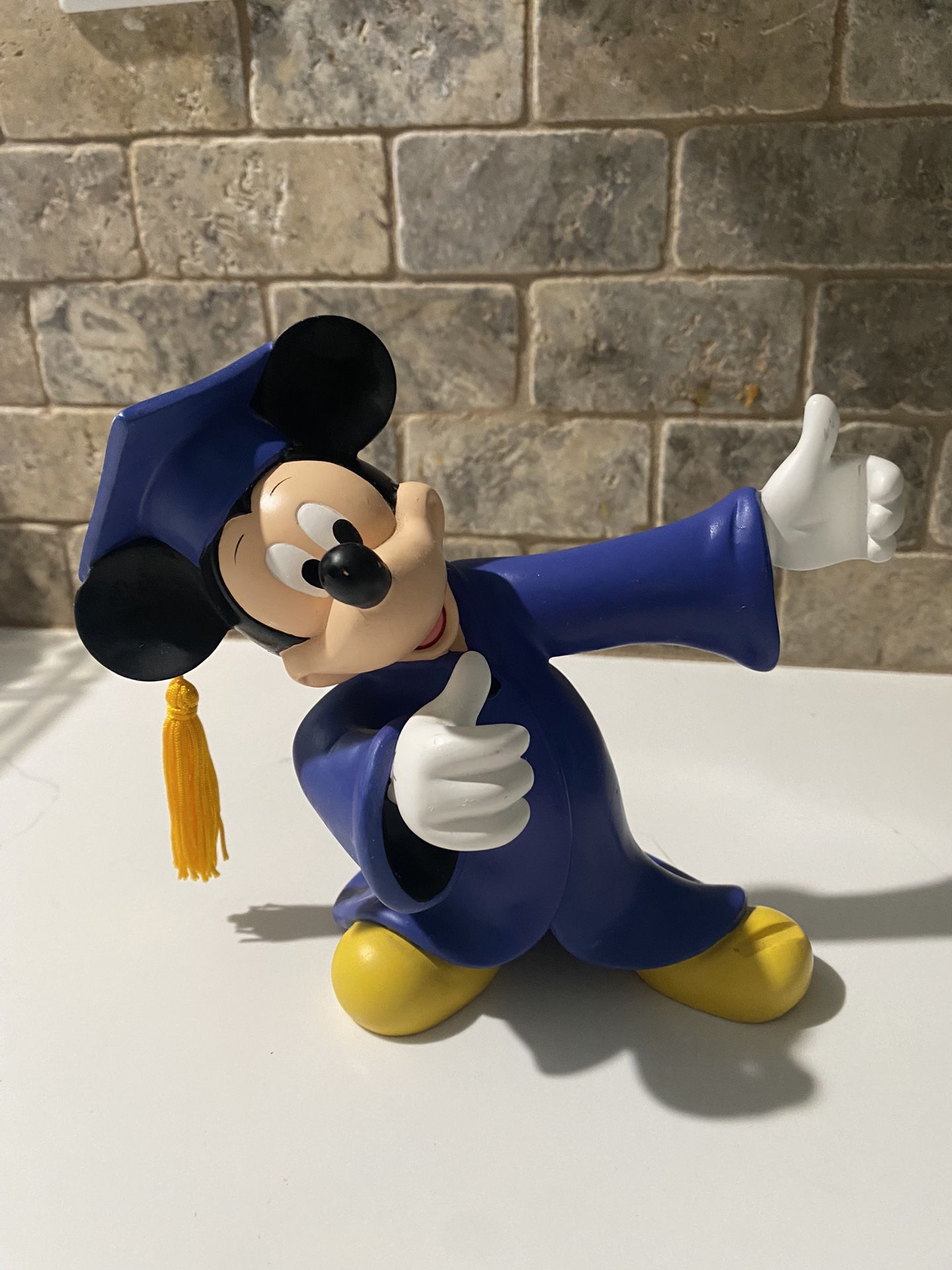 1999 Walt Disney Mickey mouse Graduation Picture frame Holder-Resin Statue
