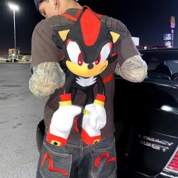 Sonic the Hedgehog Doll Plush Backpack - Shadow Backpack Black (24 Inch)