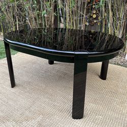 80s Postmodern Black Lacquer Dining Table
