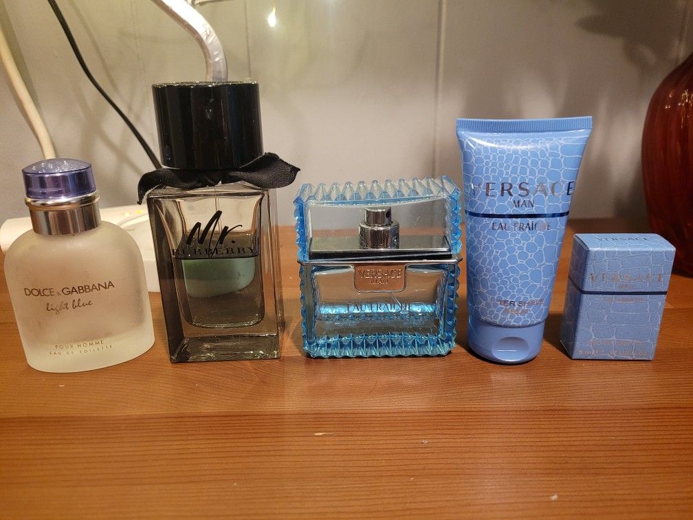 Burberry, Dolce & Gabbana, Versace colognes