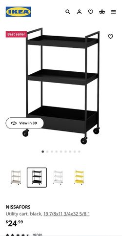 Ikea Nissafors Utility Cart Black