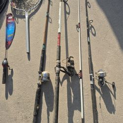 Fishing Poles And Fishing Nets And Reels