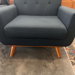 Two Arm Chairs With Ottoman 