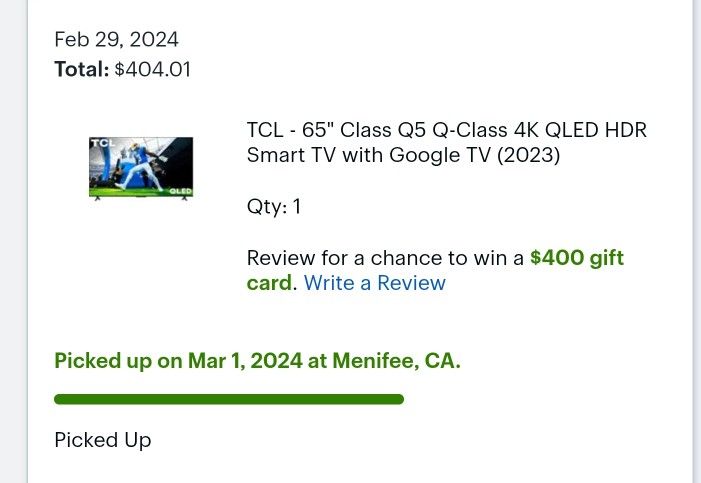 65 In Tcl QLED TV