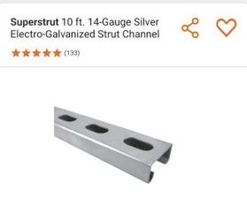 14 gauge Electro-Galvanized strut channel