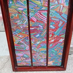 Handpainted art deco wall hanging