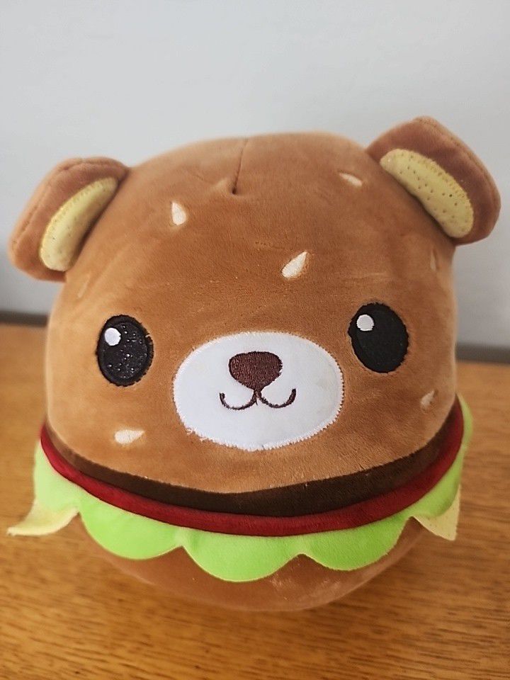 Bearburger 7" Squish-able Burger Hamburger Teddy Bear Plush Stuffed Animal