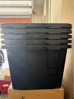 Black storage bins