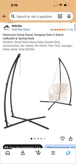 AthLike Hammock Swing C-Stand with Spring Hook