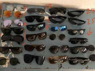 Versace , Costa ,Ray-bans, Oakley's , pumas , Gucci, coach 27 diff sunglasses