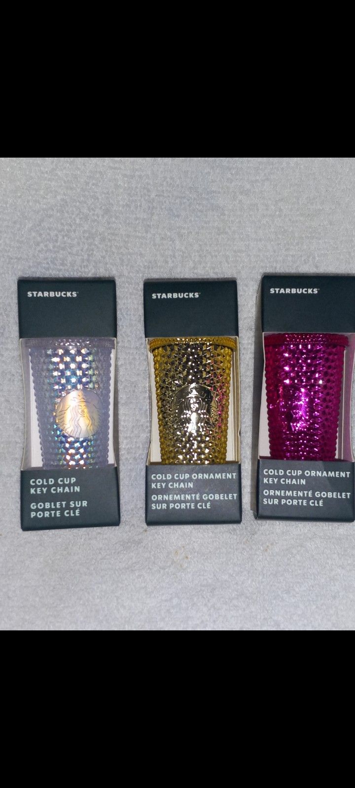 NEW Starbucks Set Of 3 key chain cup holder ornament starbucks