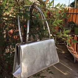 Silver Evening Bag - Clasp Purse 