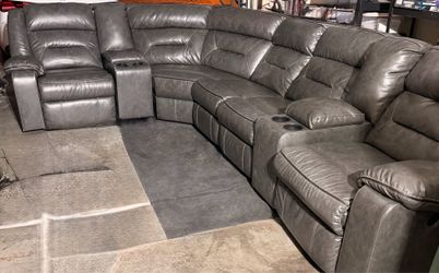 5 seat Leather recliner couch 7 pieces