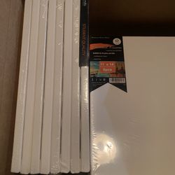 CONDA 11x14 inch Stretched Canvas for Painting, Pack of 8, Primed, 100% Cotton,5/8 Inch Profile Value Bulk Pack for Acrylics, Oils Painting