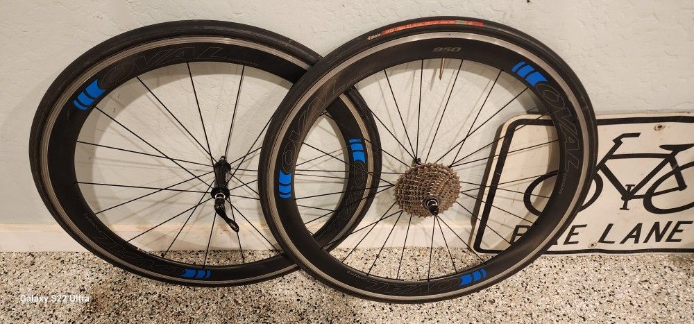🔥🚲🔥Oval Concepts 950 F Carbon Clincher Road / Triathlon Bike Wheelset,(11 Speed Shimano Cassette)