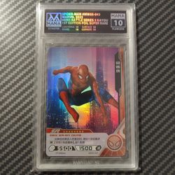 Spider Man foil 1st edition card Disney Marvel Hero GRADED FLAWLESS 10 POP 1