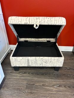 Brand New French fabric look alike ottoman very comfy