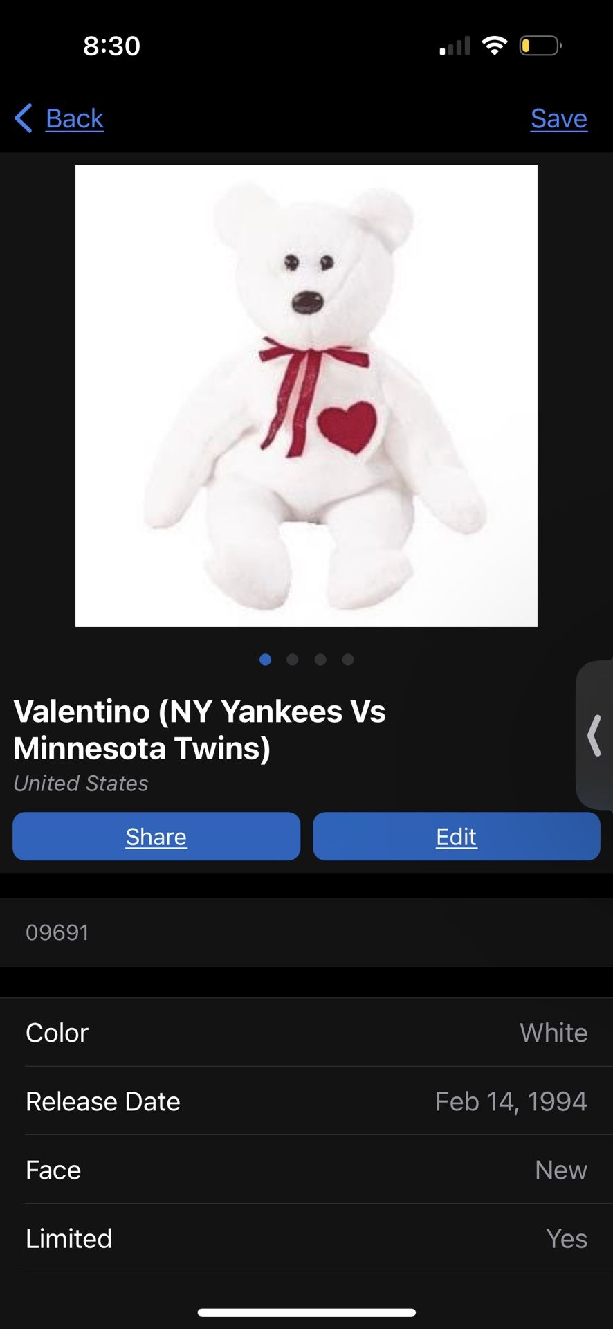 Valentino (NY Yankees Vs Minnesota Twins) 1994