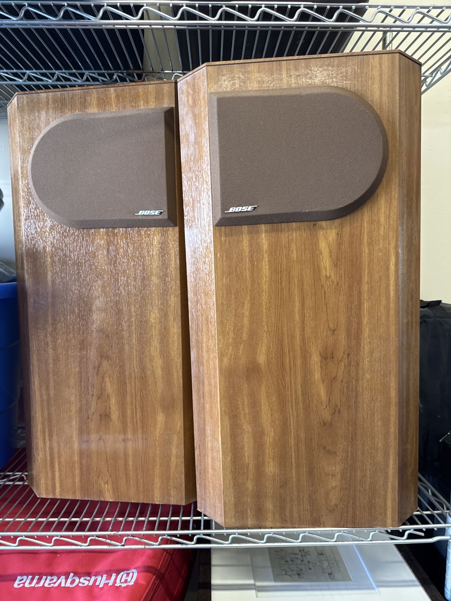 Vintage MCM Bose Teak Floor Speakers