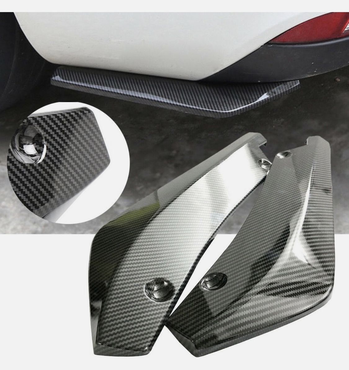 Universal Carbon Fiber Rear Bumper Fins 