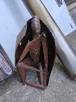 Three metal sculptures