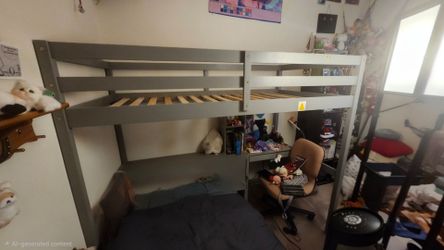 Free loft bed frame without stairs