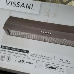 Vissani

30 in. W 7 in. 370 CFM Under the Cabinet Range Hood with LED Bulbs in Black Stainless Steel

