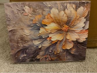 Floral Canvas Wall Art – Framed Modern Flower Canvas – 16” x 12”