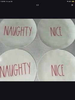 RAE DUNN 8” MELAMINE CHRISTMAS 4 SNACK PLATES