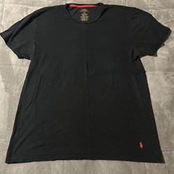 Polo Ralph Lauren T-Shirt Men's Large L Short Sleeve Embroidered Logo Black Red
