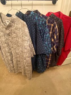 Harbor Bay Lot of 6 Men's 4XL Short Sleeve Button Shirts - Great Condition - No Flaws