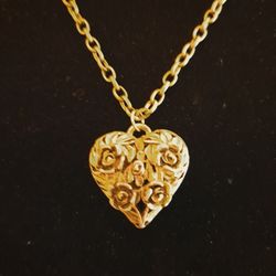Goldtone Heart Necklace