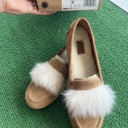 UGG Kaley Wisp Genuine Suede Shearling Womens Loafer Moccasin Slipper Flats NEW Size 5